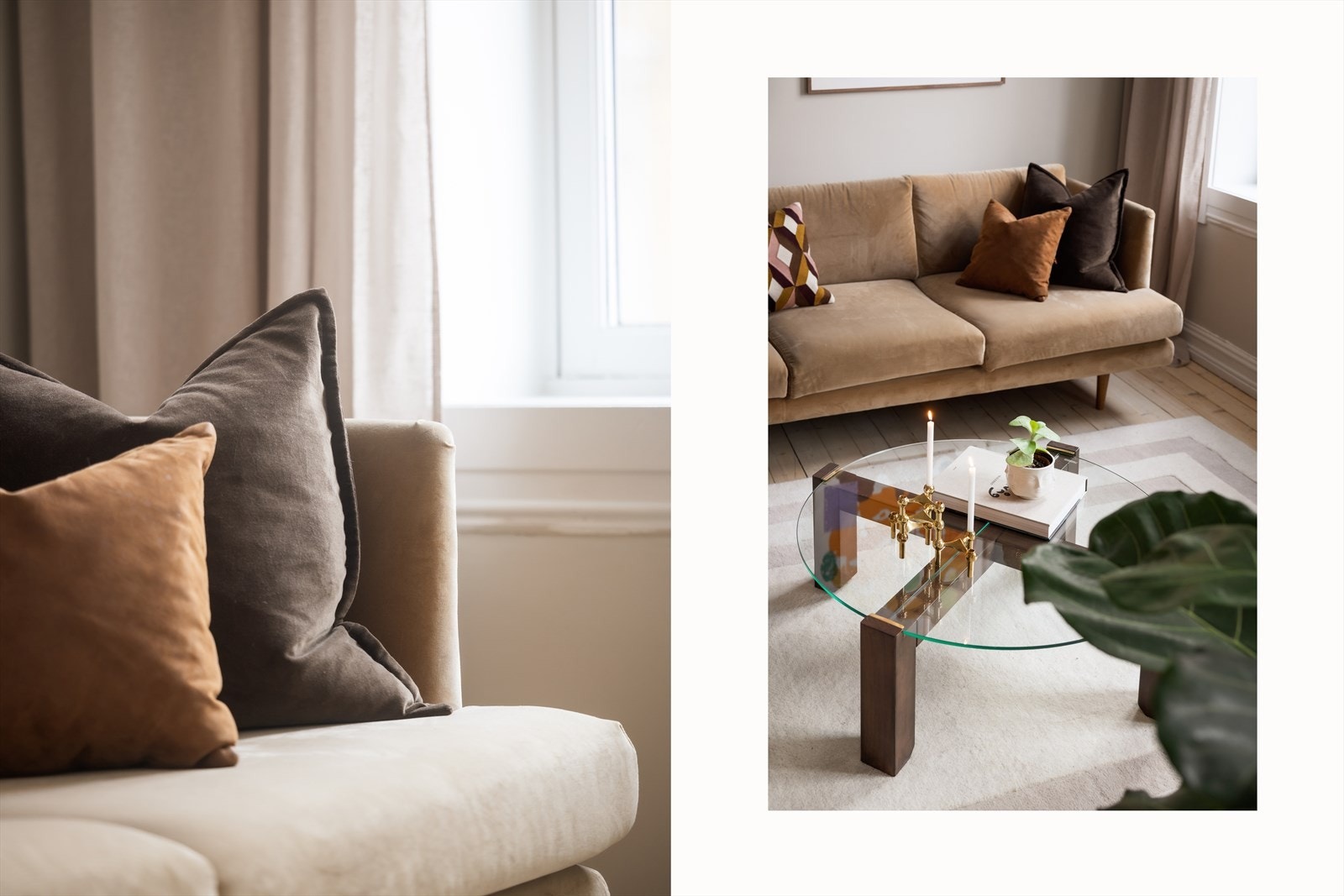 Gjennomgående materialvalg og farger skaper en helhetlig stil. Galleribilde