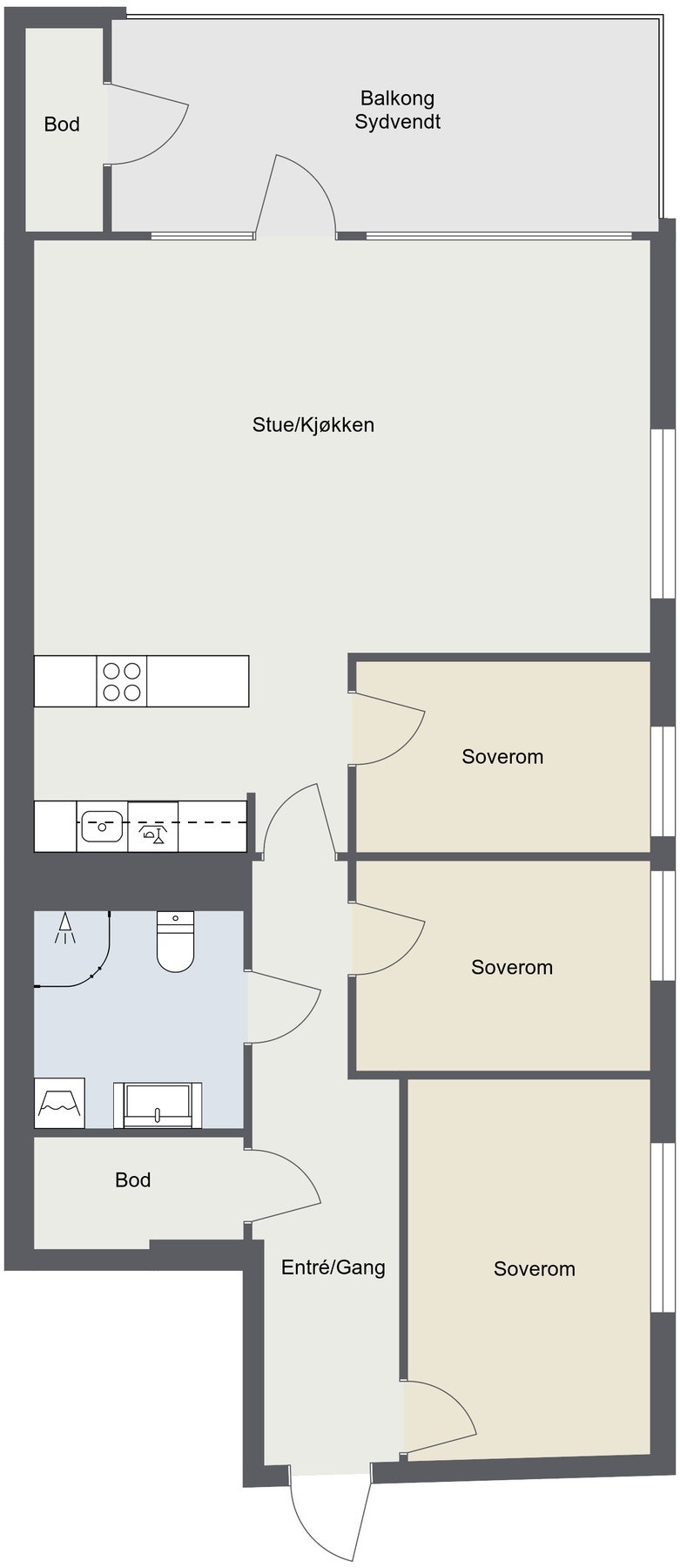 Målsatt plantegning. Galleribilde