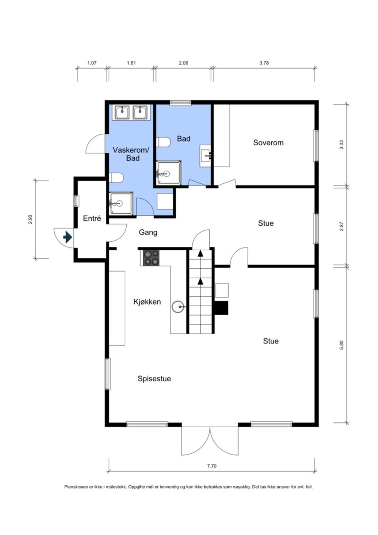 Plantegning 1. etasje Galleribilde