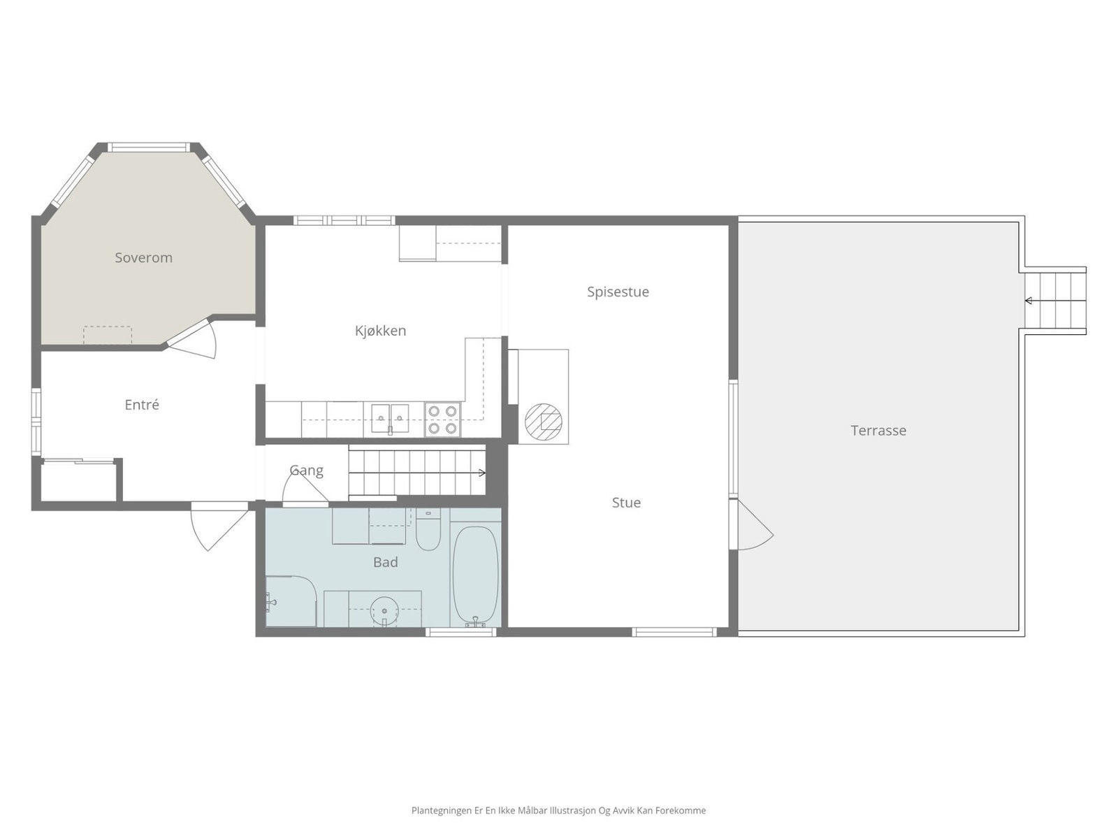 Plantegning 1. etasje Galleribilde