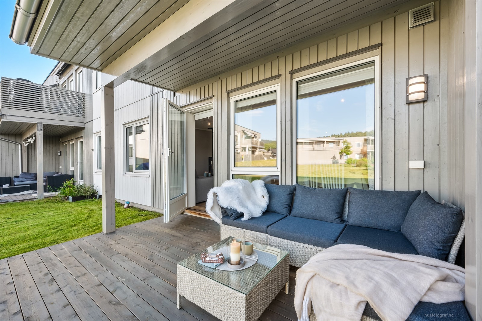 Overbygget vestvendt terrasse på 12 kvm Galleribilde