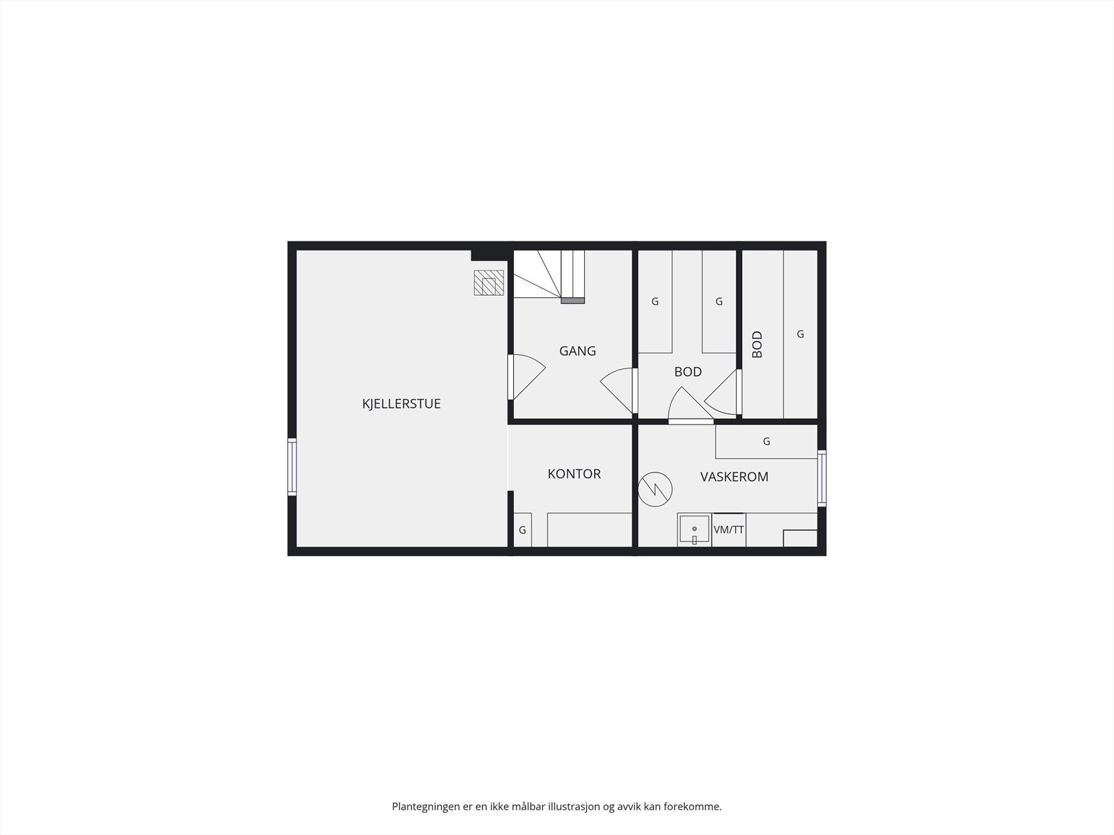 Plantegning kjeller. Galleribilde