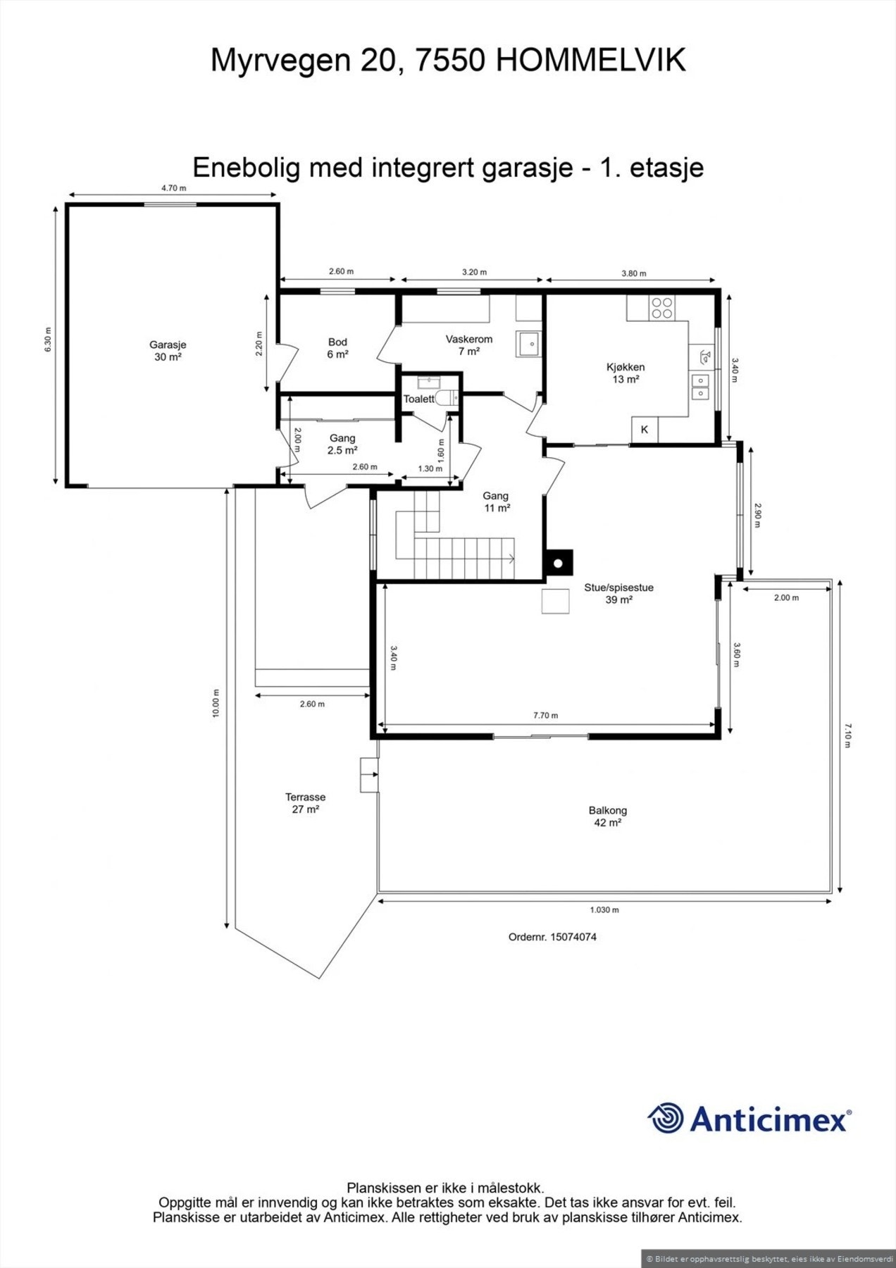 Plantegning 1. etasje Galleribilde