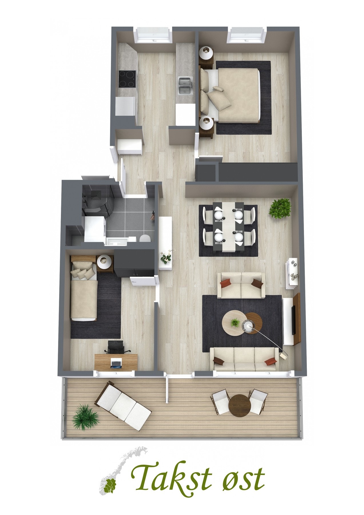 3-D plantegning Galleribilde