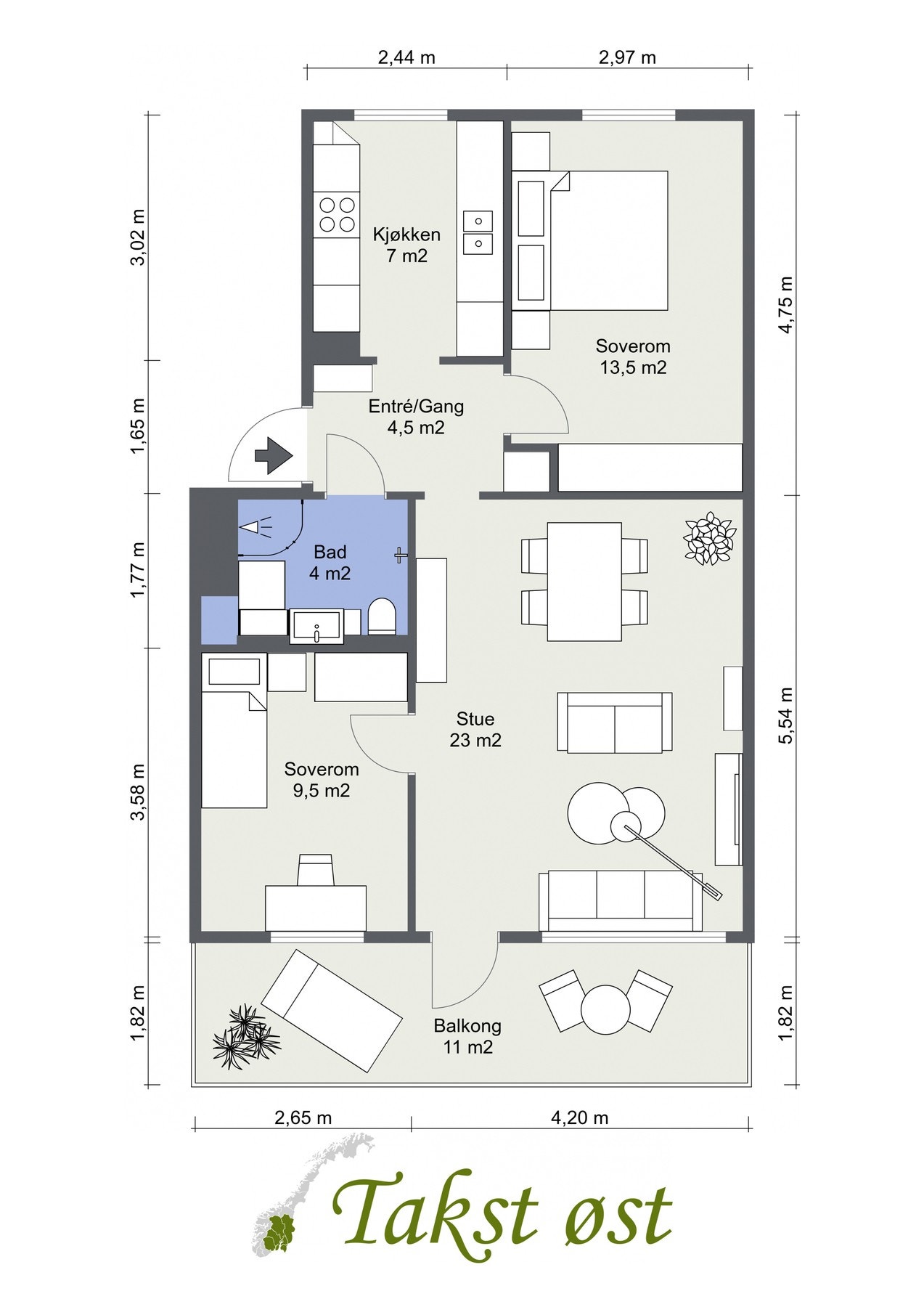 2-D plantegning Galleribilde