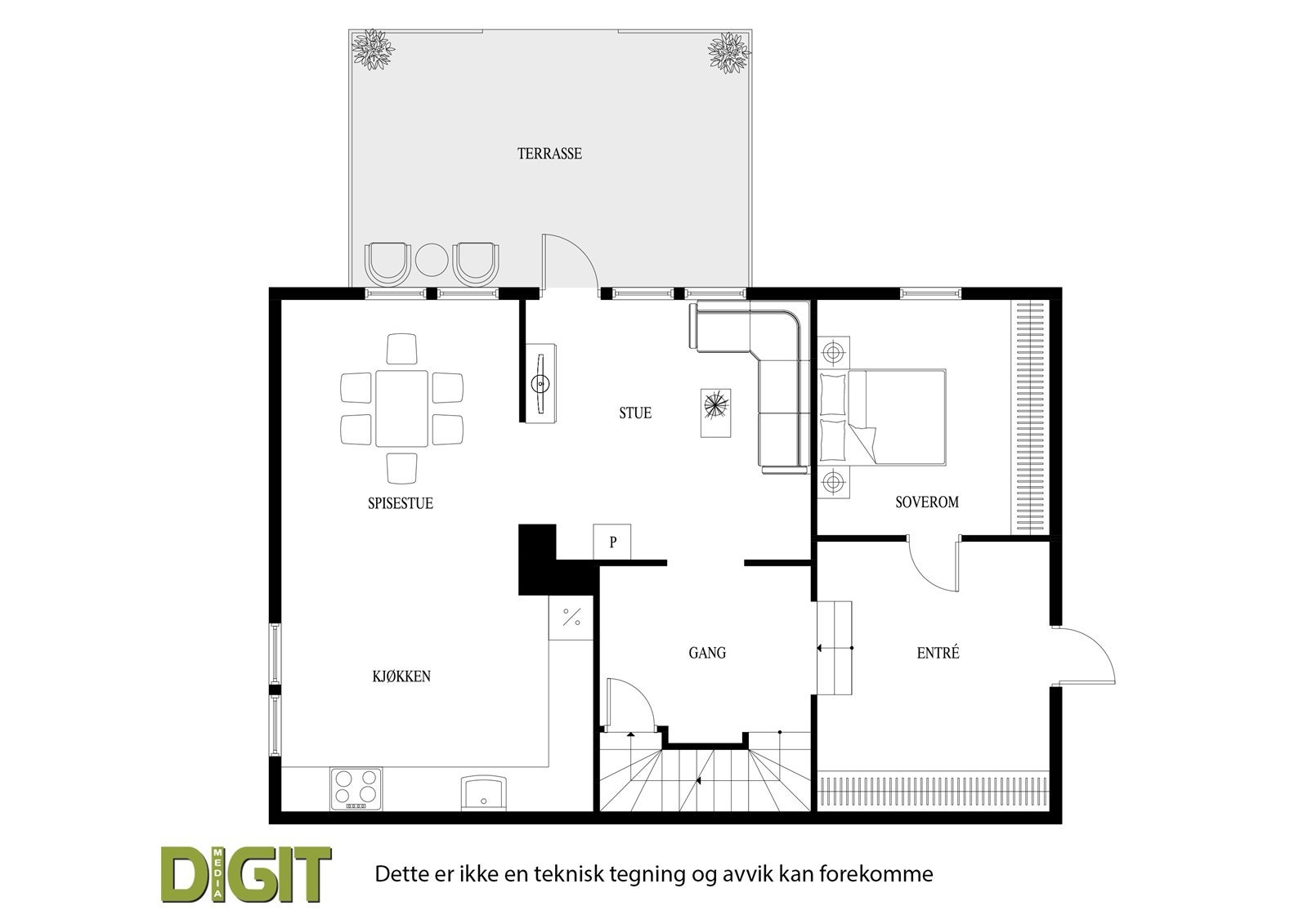 Plantegning 1.etasje. Galleribilde