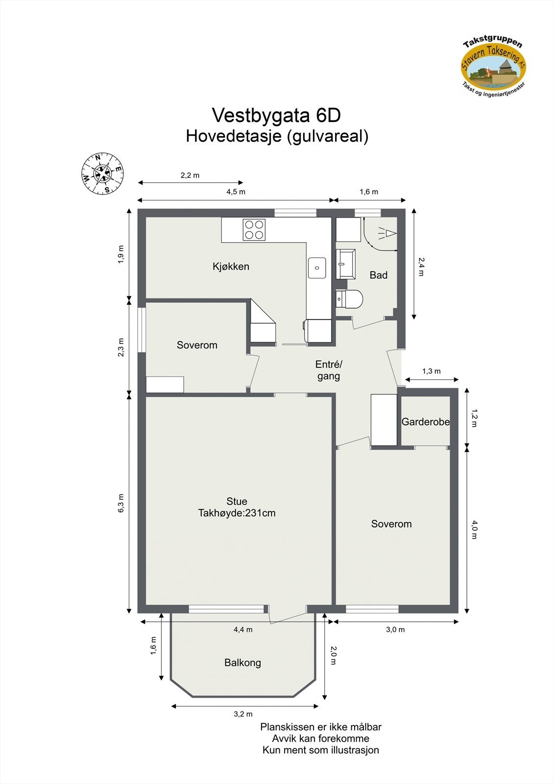 Leiligheten har en fin planløsning på 68 m² med to soverom og separat kjøkken. Det medfølger også bod på loft og kjeller, på henholdsvis 3 og 6 m². Galleribilde