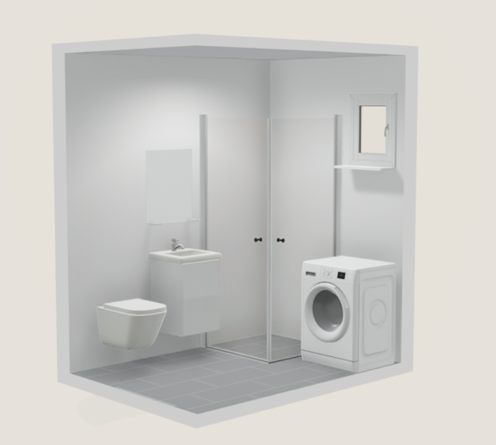 Illustrasjon (laget av selger - ikke av leverandør) på det nye badet som skal etter planen ferdigstilles 13. mars 2026 (bildet er ment som en illustrasjon og er ikke en nøyaktig skisse på endelig resultat). Galleribilde