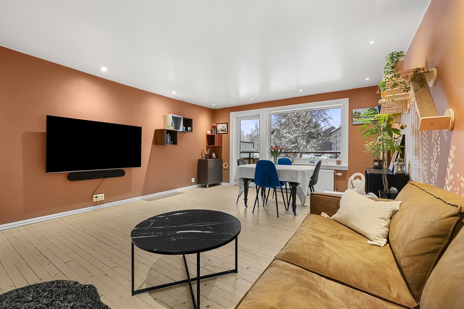 Veggene er malt i en delikat farge! Galleribilde