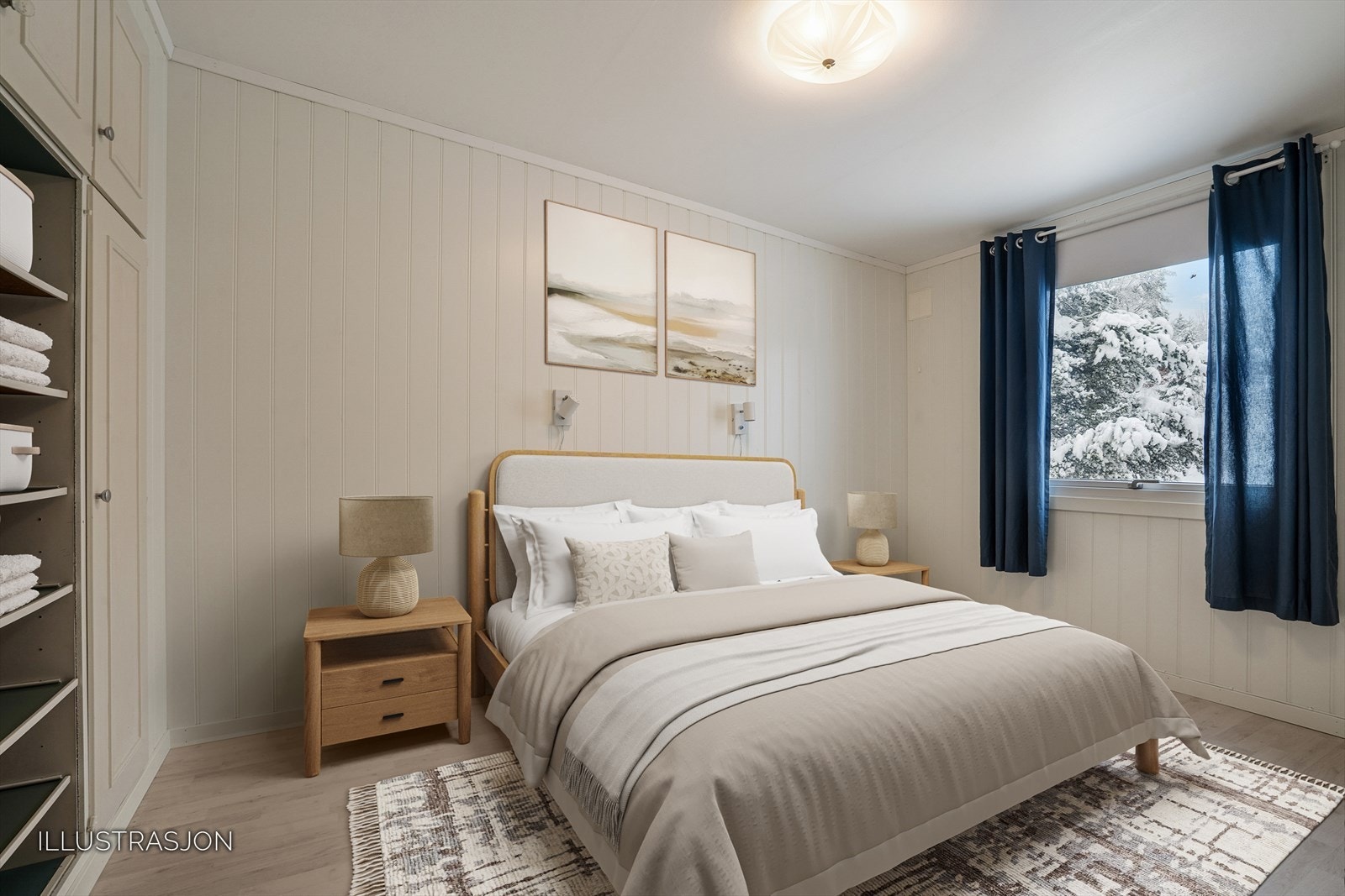 Soverom i 2. etasje. (Bildet er digitalt møblert). Galleribilde