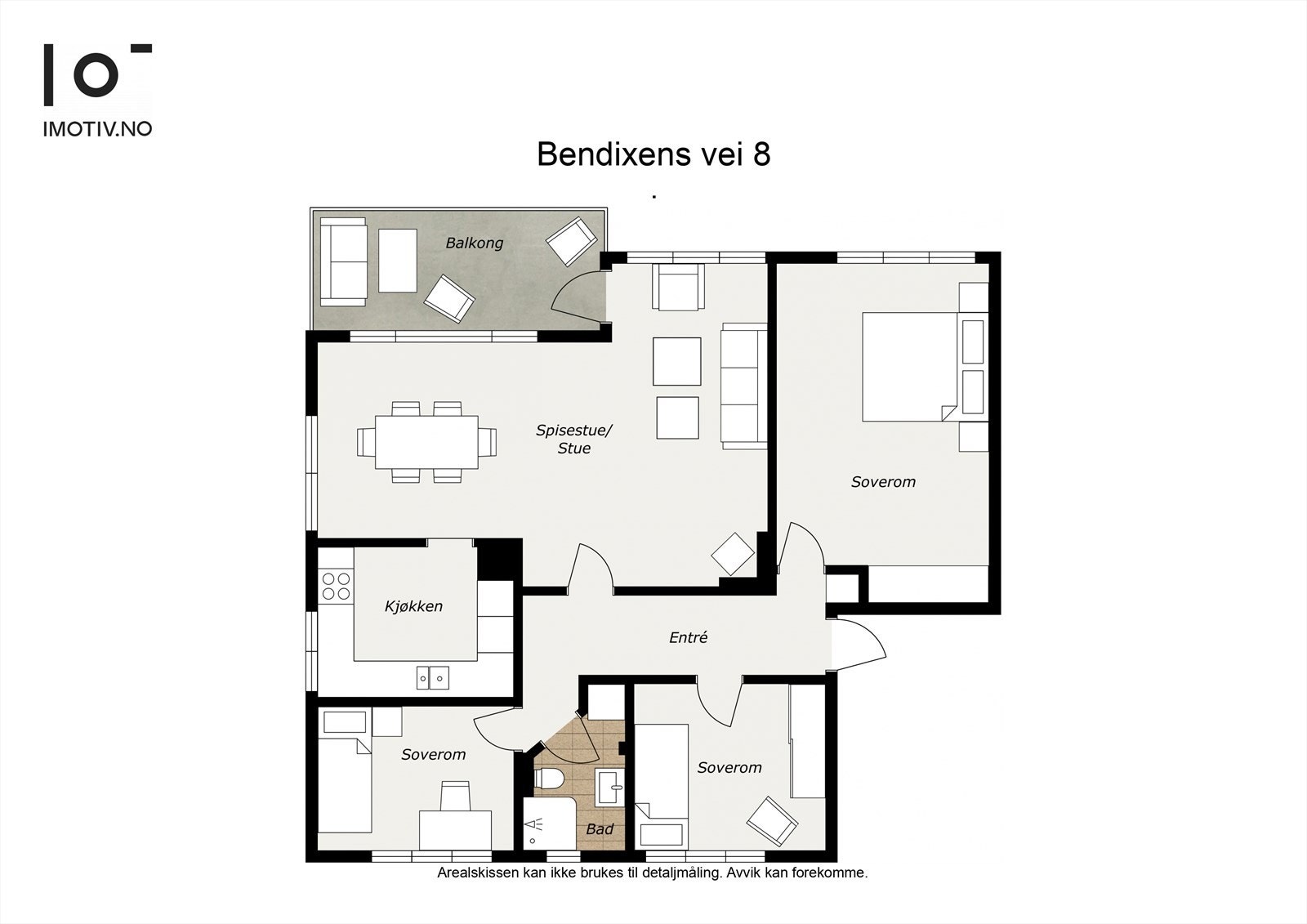 - Plantegning. I tillegg disponerer leiligheten tre eksterne boder - Galleribilde