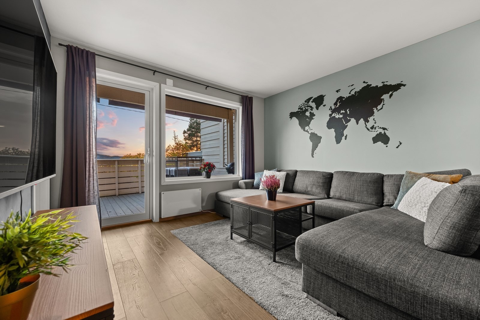 Adkomst til flott terrasse fra stuen Galleribilde