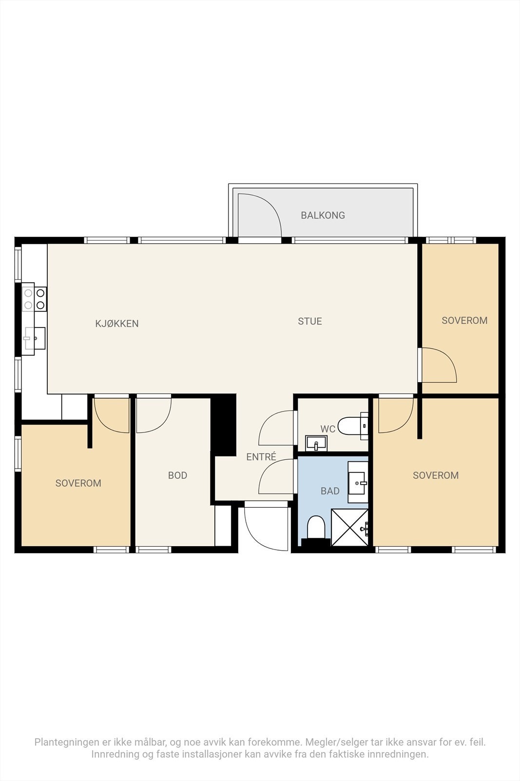 Leiligheten har trappefri adkomst, men ligger i andre etasje. Galleribilde