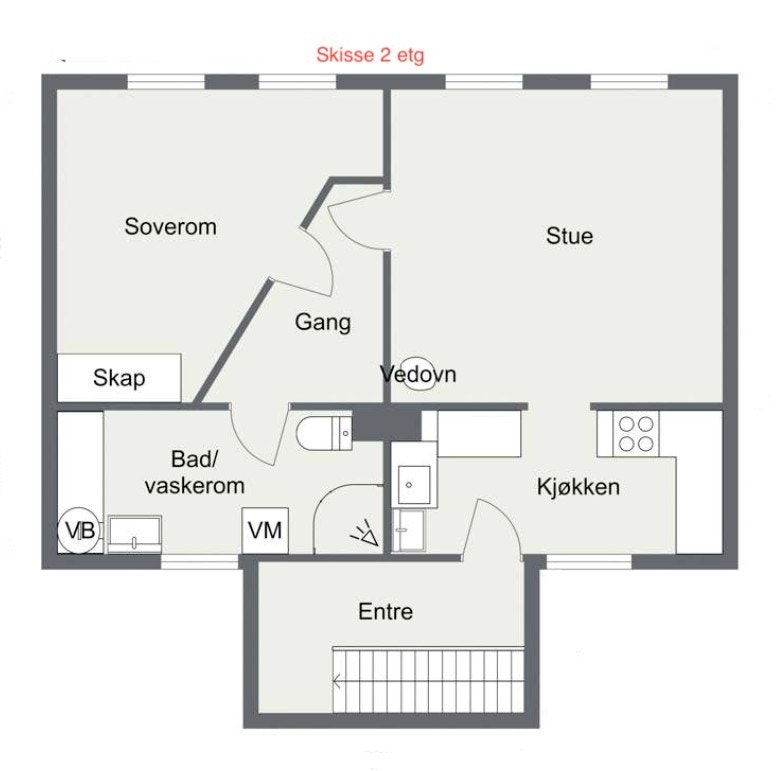 Plantegning 2.etg Galleribilde