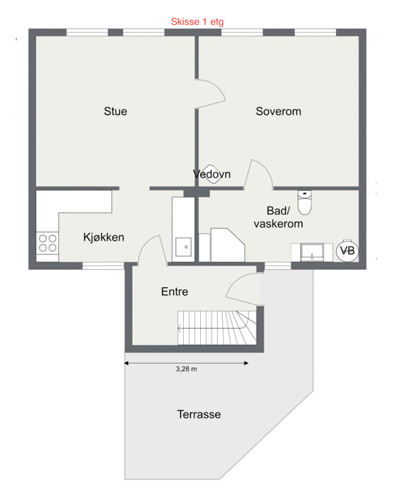 Plantegning 1.etg Galleribilde