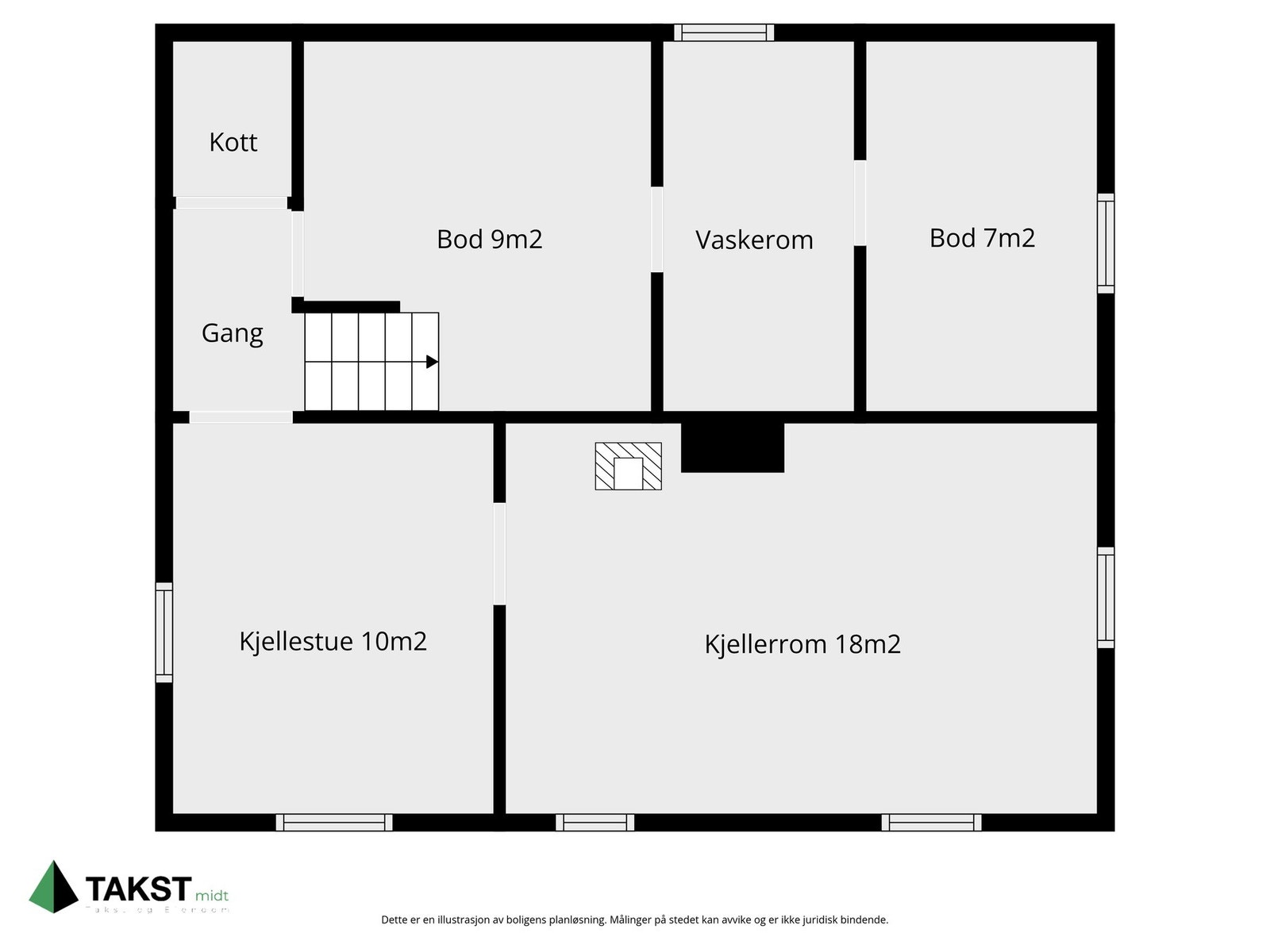 Planløsning kjeller. Galleribilde