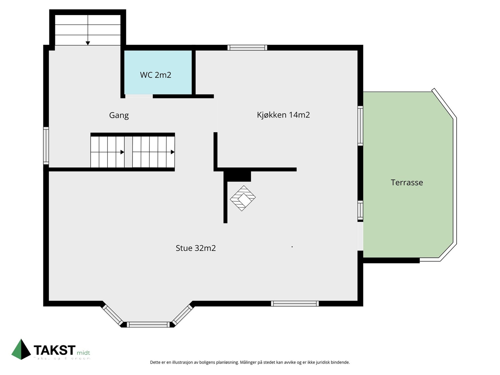 Planløsning i første etasje hovedhus. Galleribilde