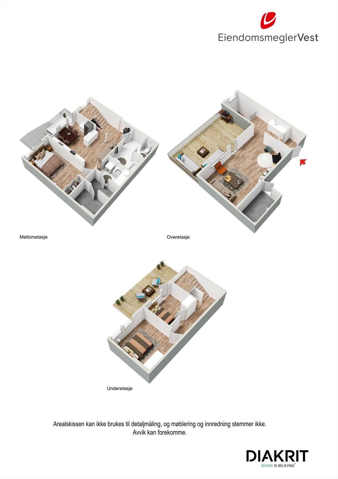 3D planskisse av boligen. Galleribilde