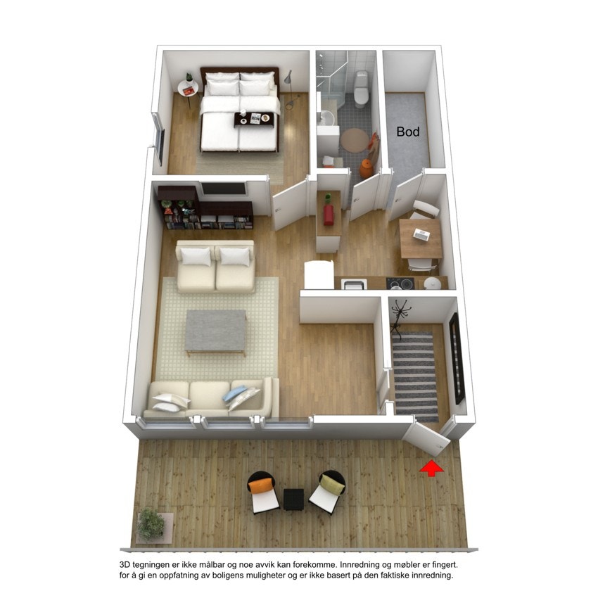 3D - Plantegning Galleribilde