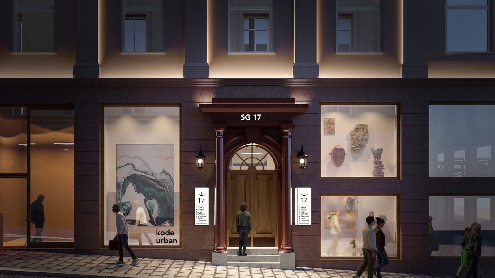 Skisse inngangsparti Galleribilde