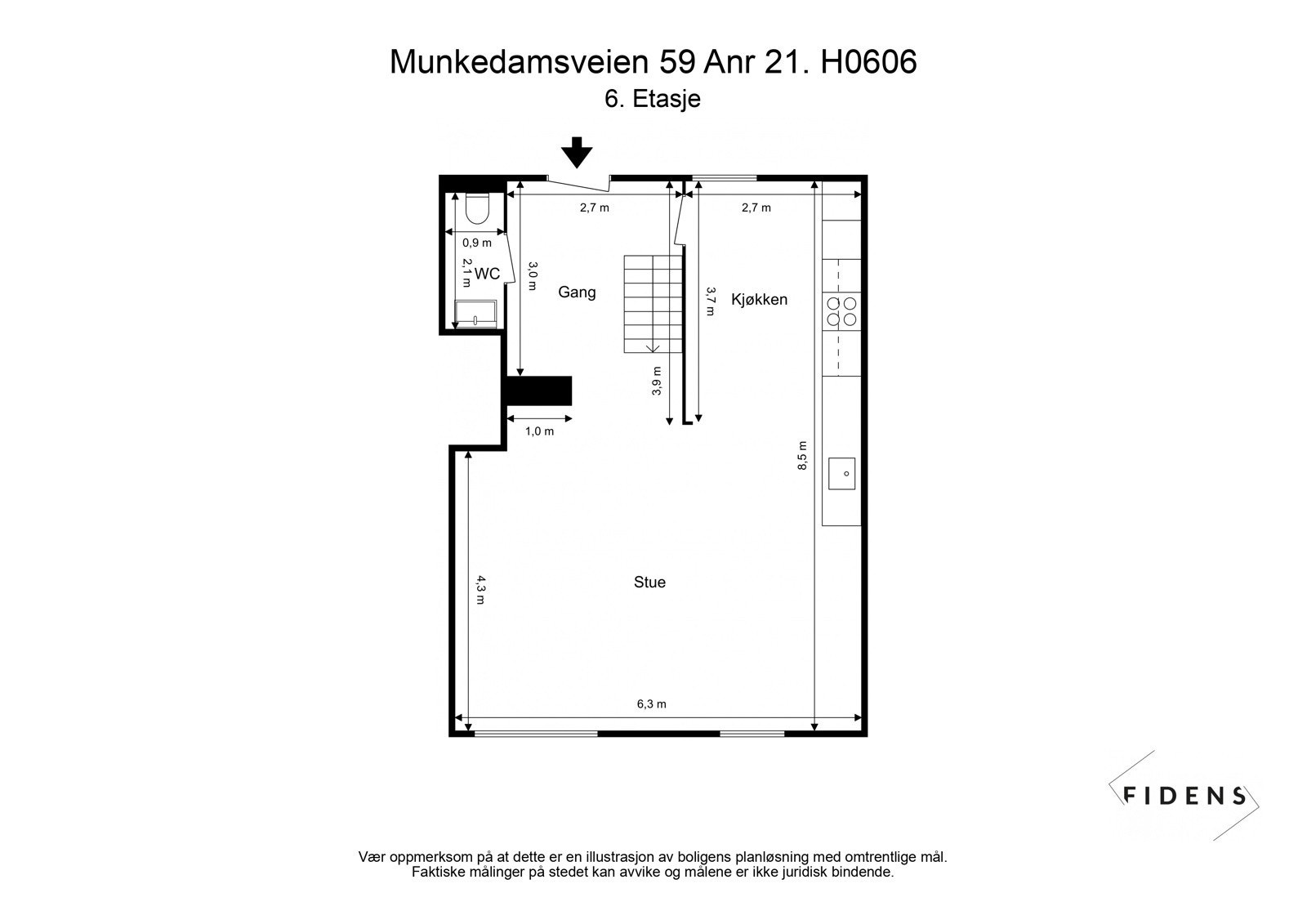Plantegning 6. etasje. Galleribilde