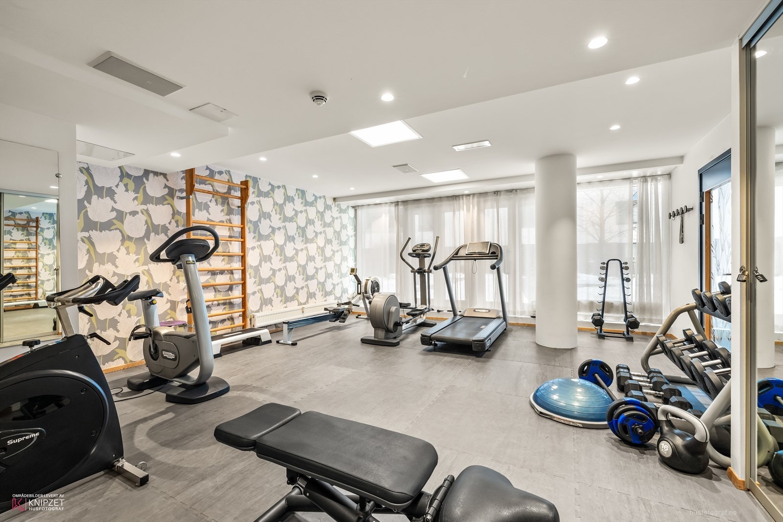 Beboerne har også tilgang til et eget treningsrom Galleribilde
