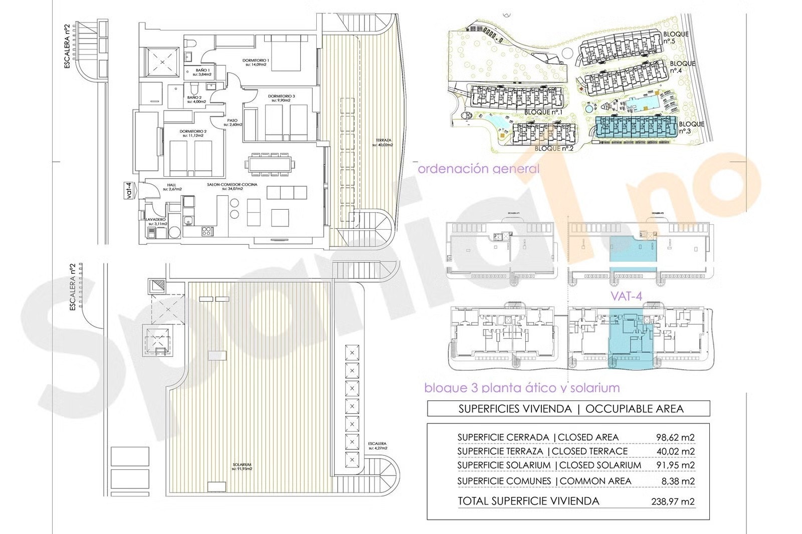 Plantegning av penthouse leilighet med 3 soverom fra tidligere fase Galleribilde