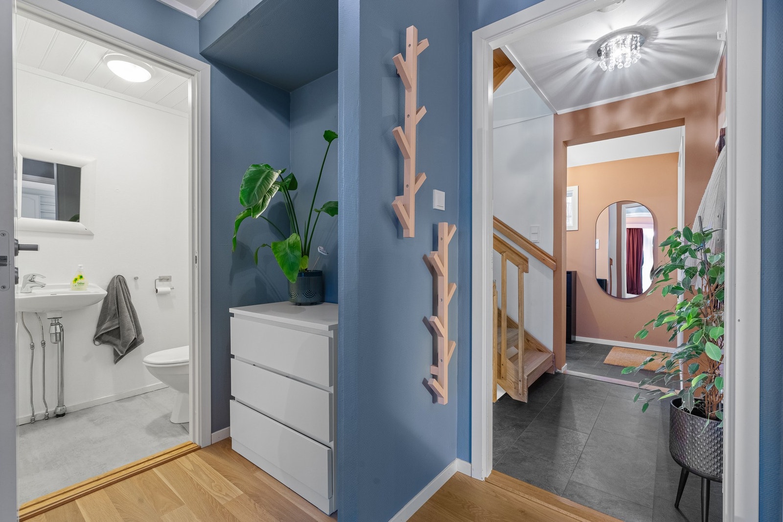 Samtidig gir gangen enkel tilgang til gjestetoalettet. Galleribilde