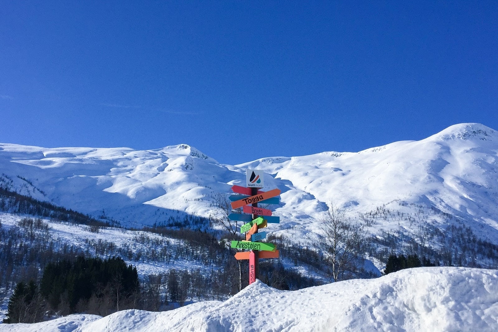 Området er kjend for mykje god natursnø. Dette bildet er teke frå Togga-parkeringen. Galleribilde