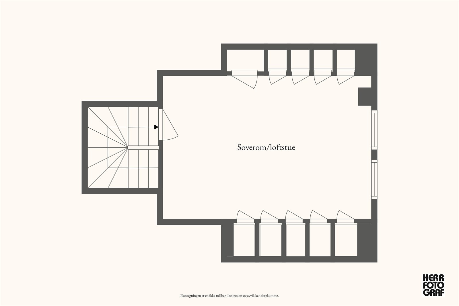 Plantegning loftsetasje Galleribilde