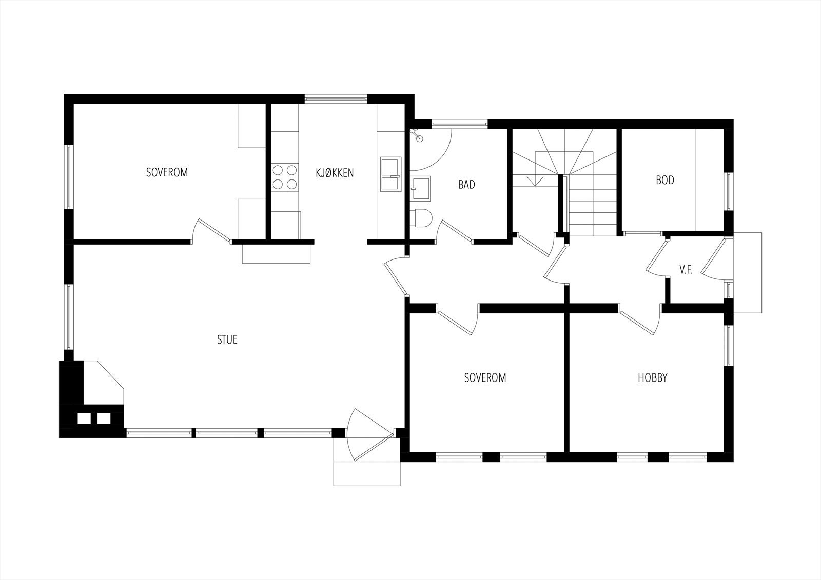 Plantegning 1. etasje Galleribilde