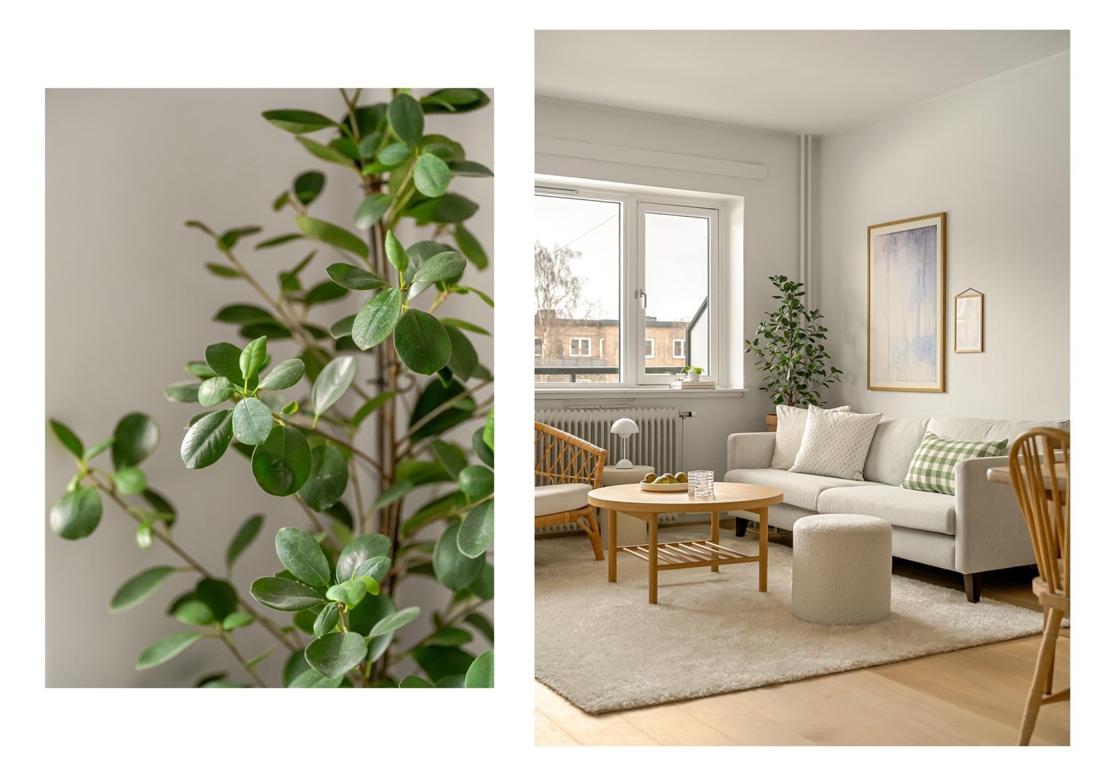 Stuen er skikkelig lys og innbydende, med god plass til større sofagruppe. Galleribilde