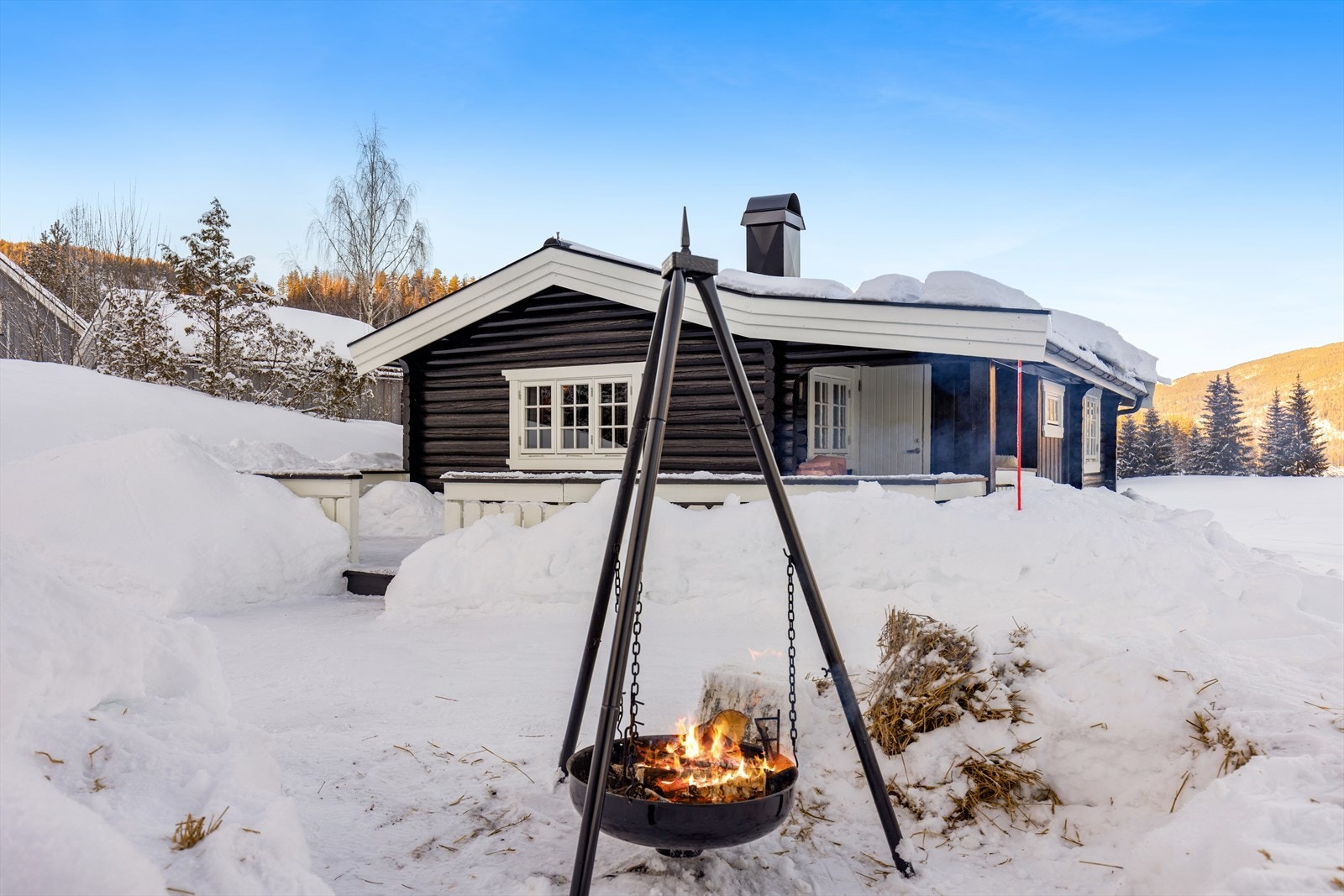 Eiendommen består av tømmerhytte fra 1946 på 39 m2. Galleribilde