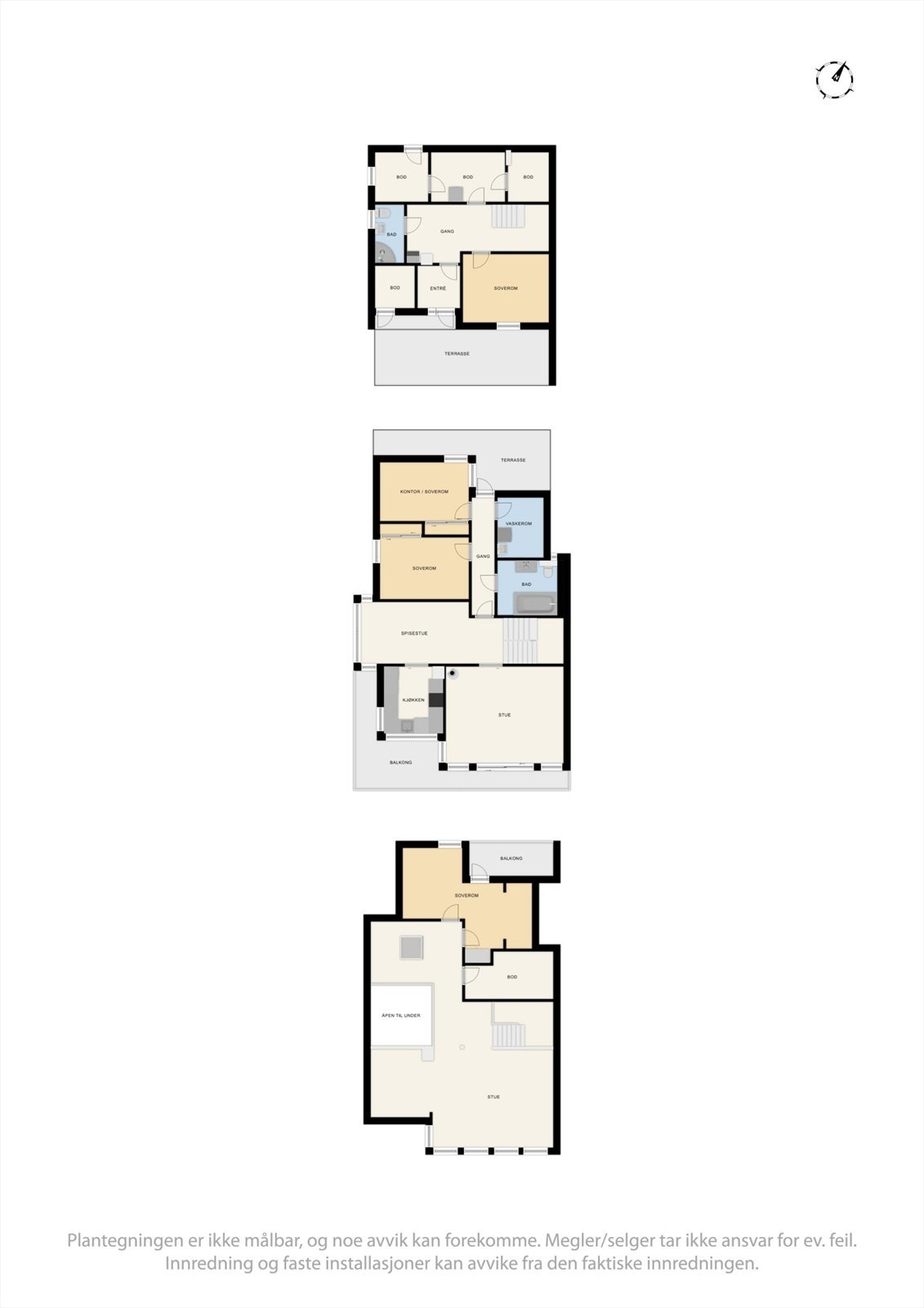 Plantegning alle etasjer. Galleribilde