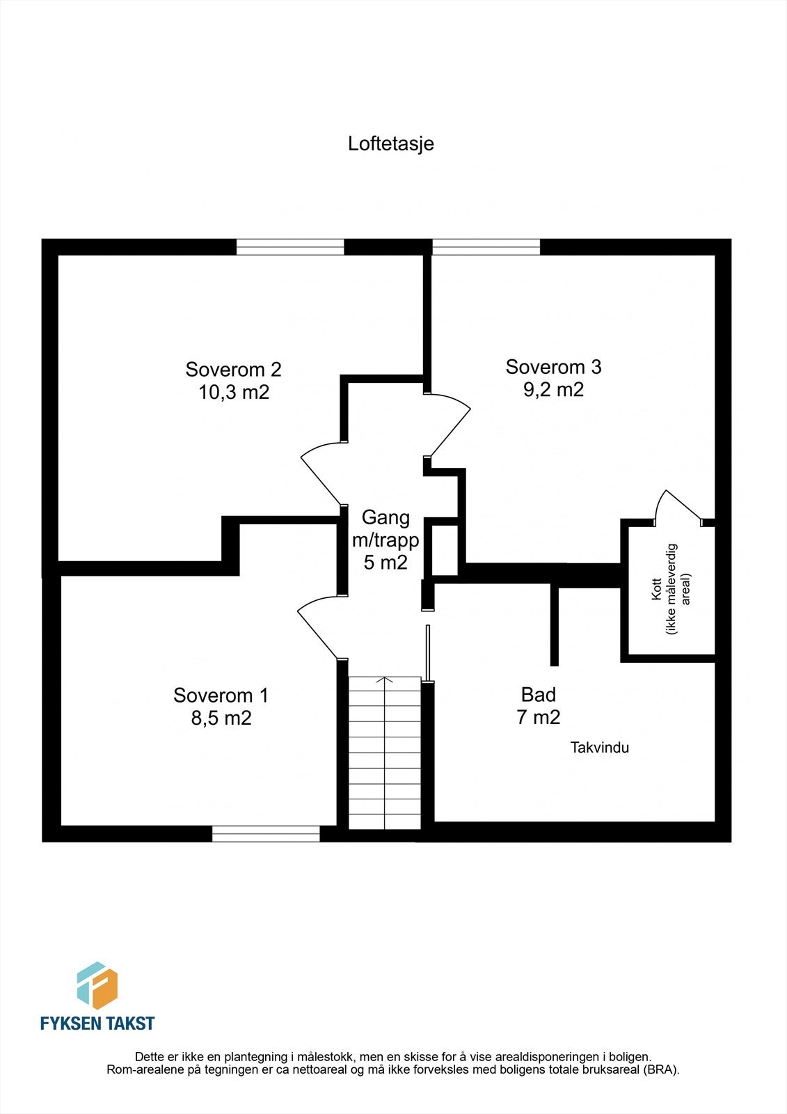 I 2.etasje har man 3 romslige soverom og et stort bad med dusj og badekar. Galleribilde
