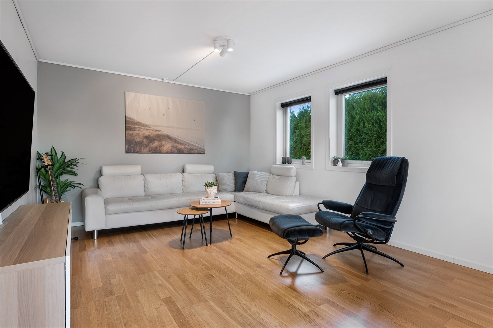 Godt med lysinnslipp gjennom hele rommet. Galleribilde