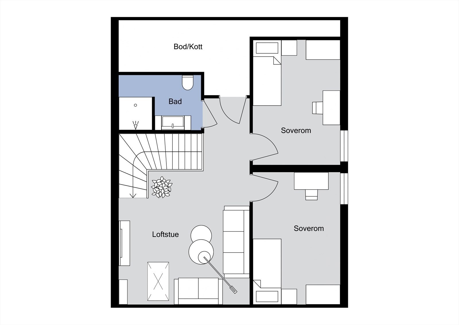 Planløsning loft Galleribilde