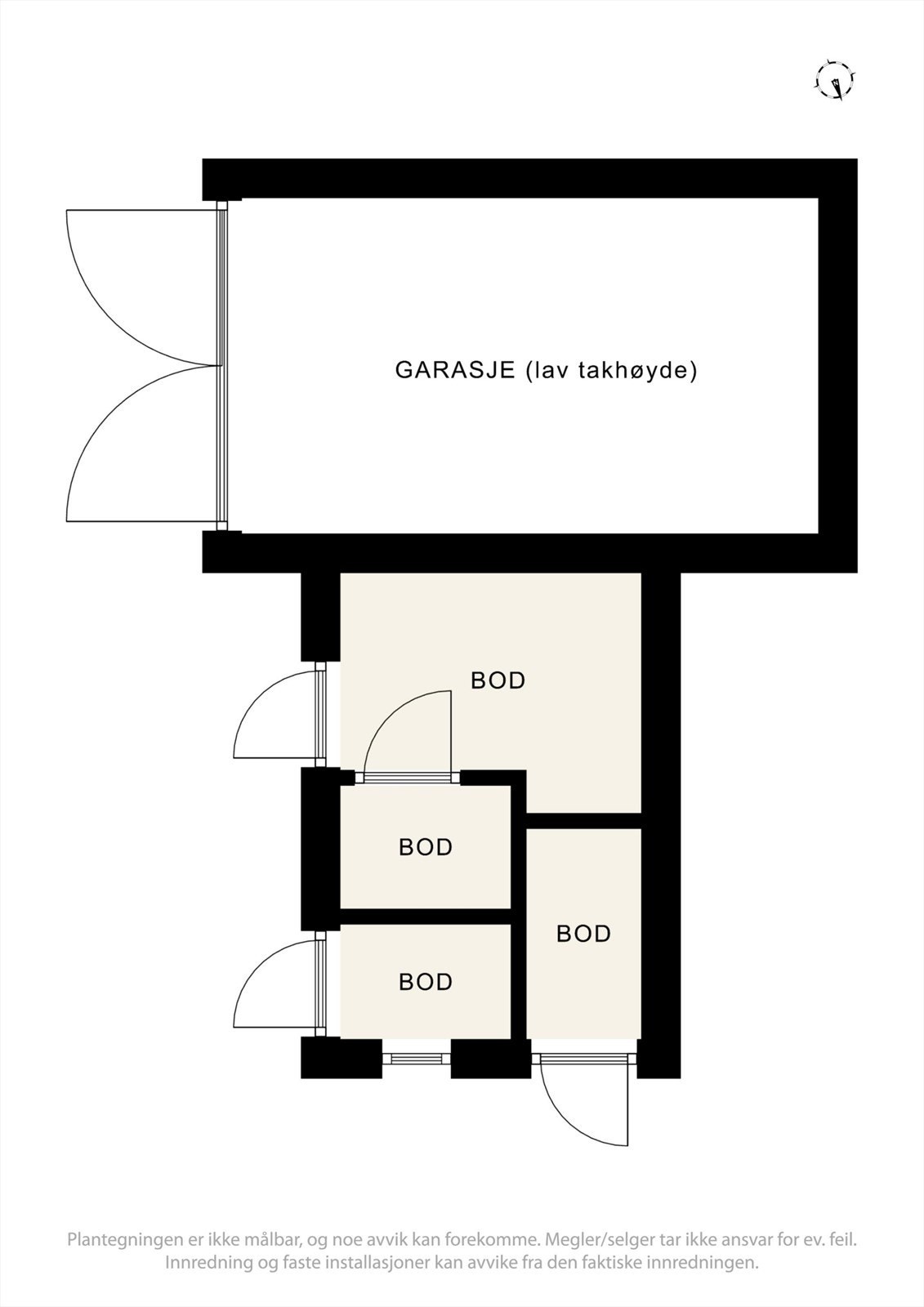 Plantegning av garasjebygg. Galleribilde