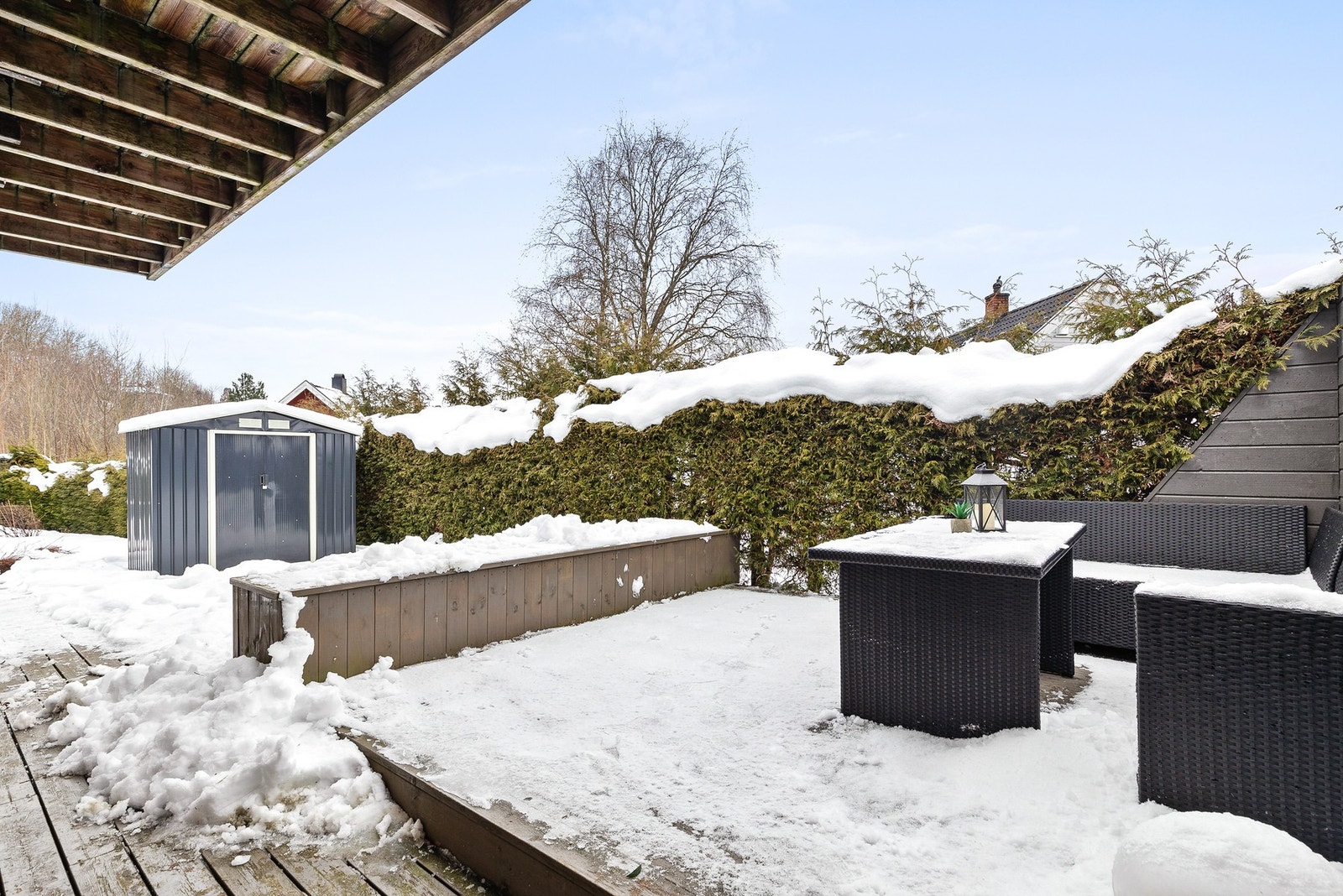 Terrassen er godt skjermet og har lite innsyn Galleribilde