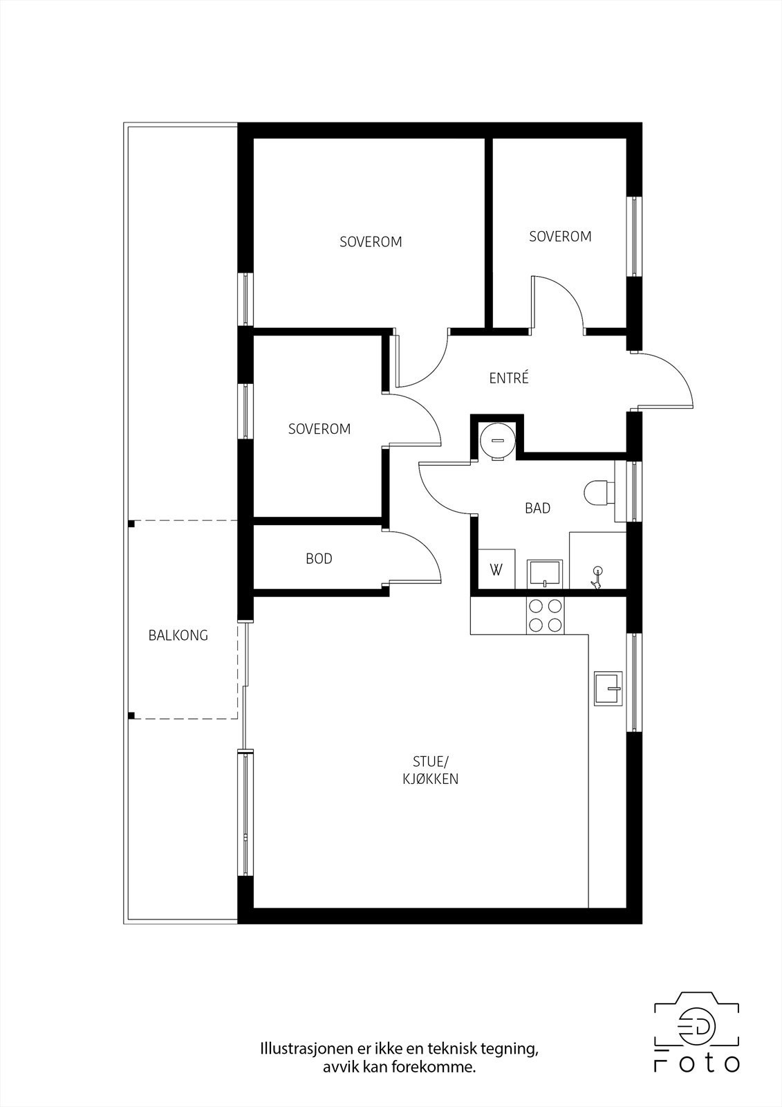 Plantegning av leilighet nr. 3 & 6 Galleribilde