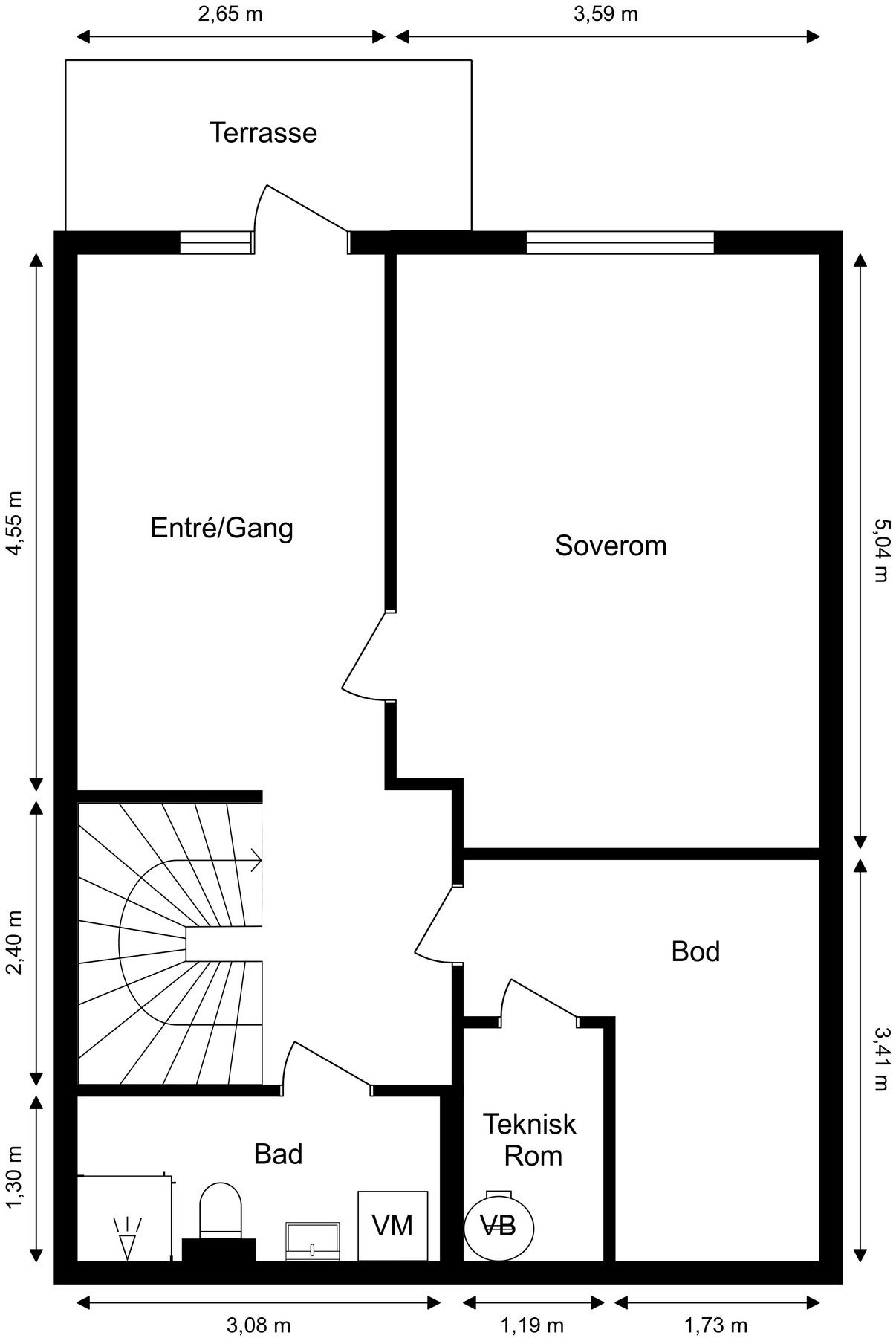 Plantegning underetasje. Galleribilde