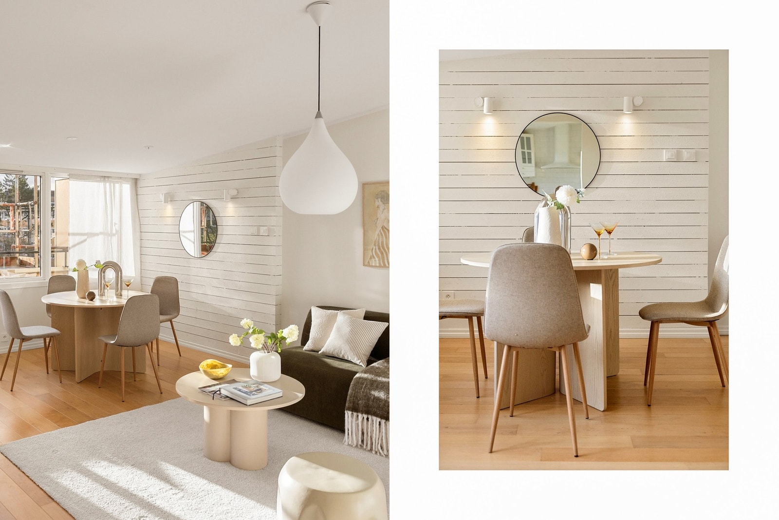 Stuen er av god størrelse og gjør det enkelt å innrede i ulike soner med både sofa- og sittegruppe Galleribilde