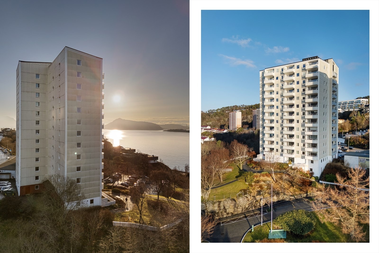 Leiligheten ligger fint til i byggets 10. etasje Galleribilde