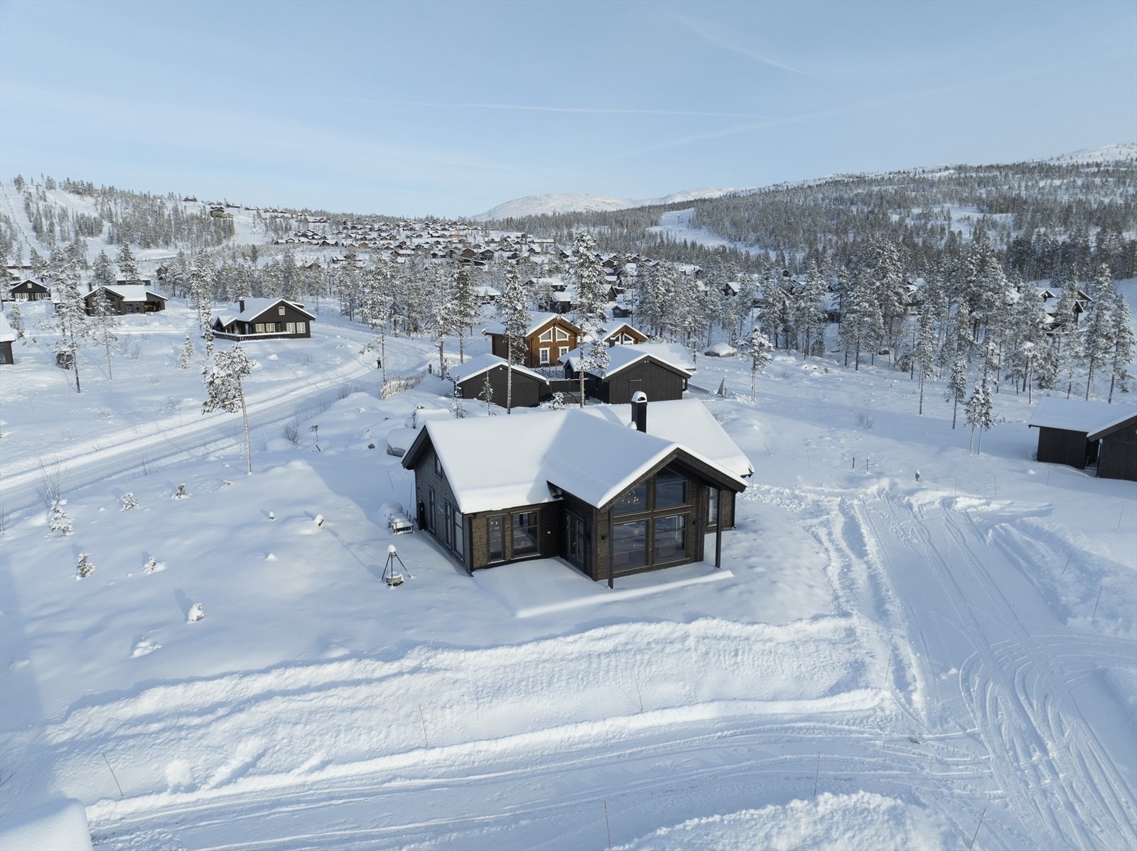 Hytta har en god intern plassering i enden av veien Galleribilde