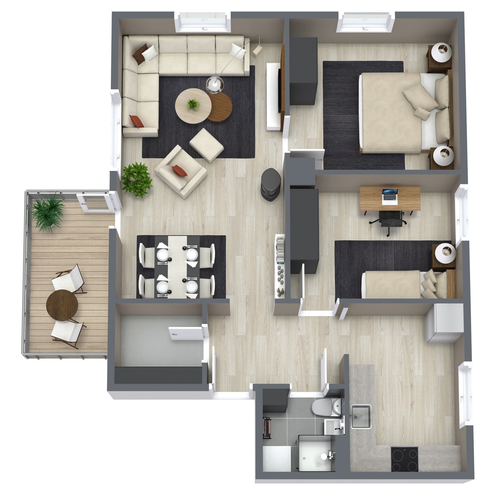 3.D plantegning Galleribilde