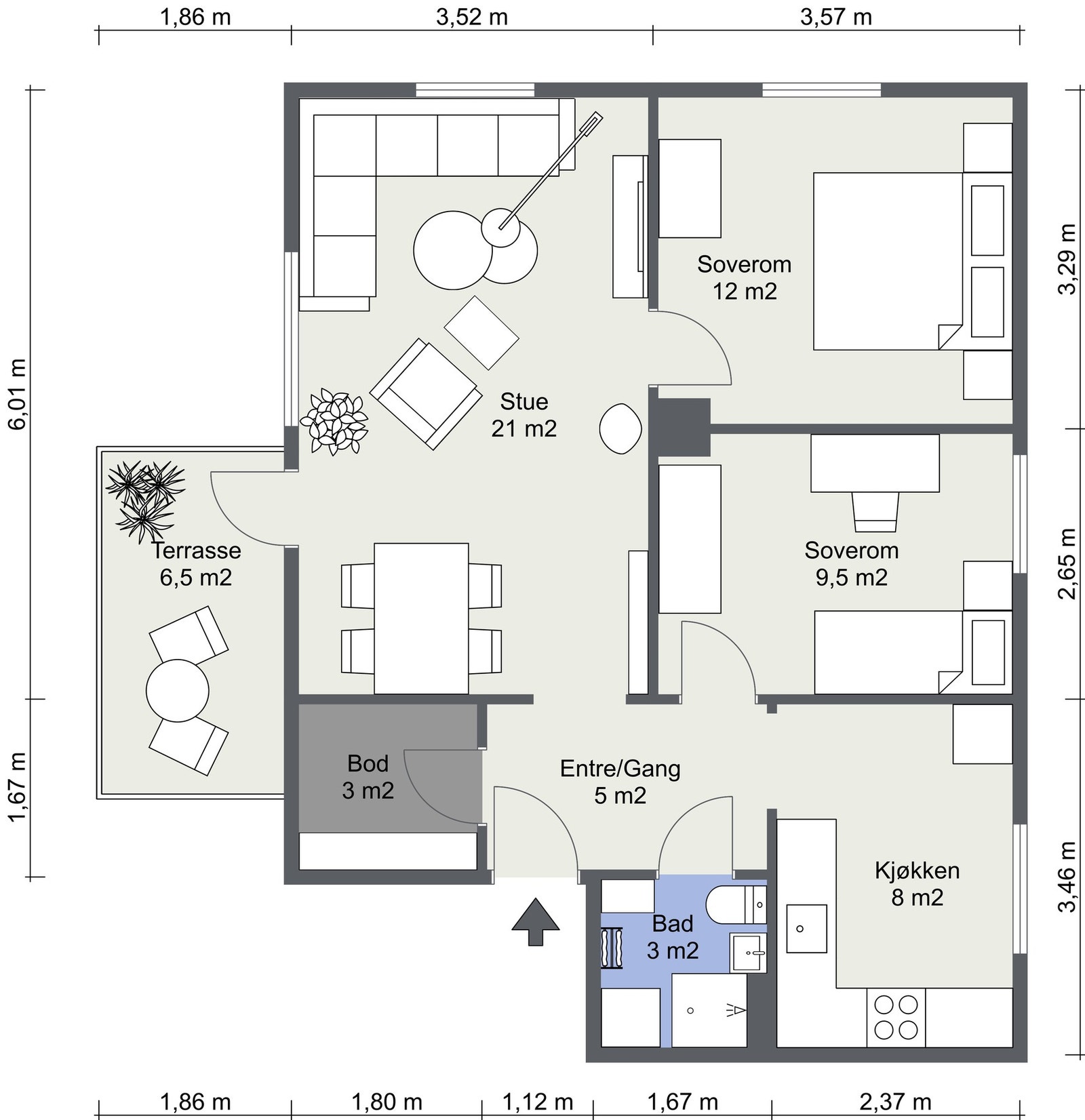 2-D plantegning Galleribilde