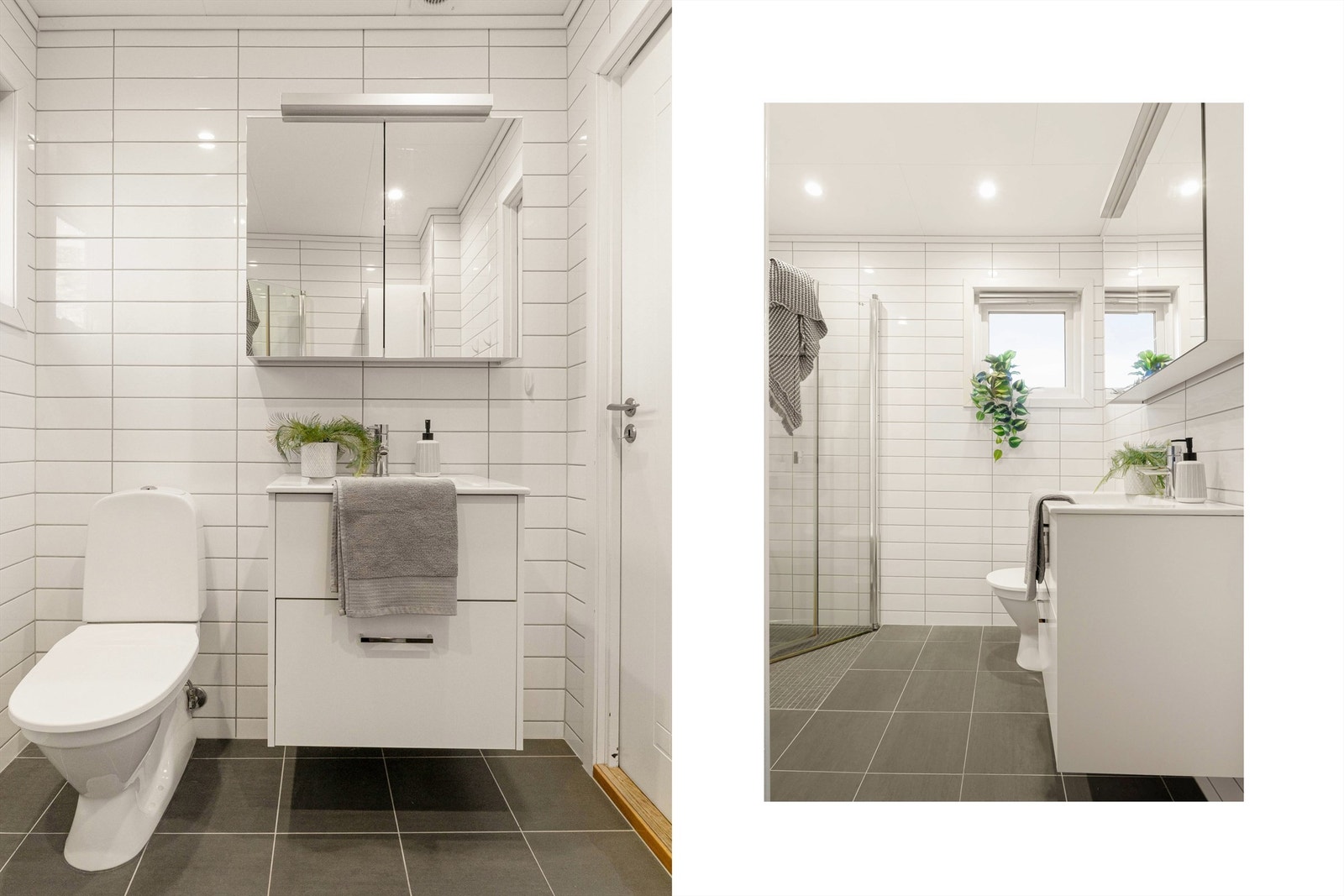 Dusjhjørne og moderne innredning. Galleribilde