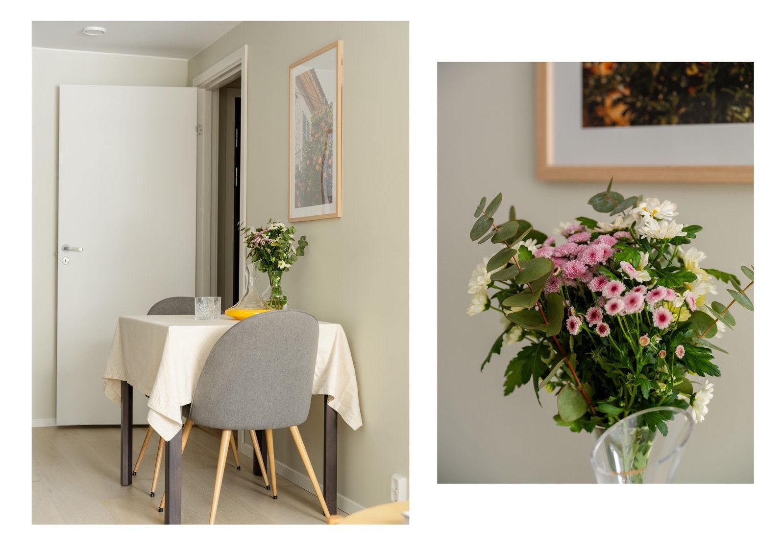 Det er plass til spisebord i direkte tilknytning til kjøkkenet. Galleribilde