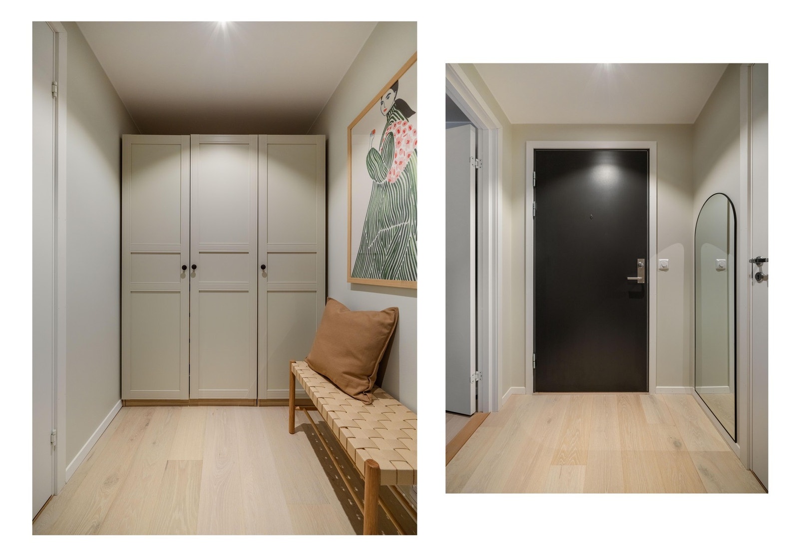 Entreen er både innbydende og stor. Her er det rikelig med oppbevaringsplass i stor garderobe. Denne følger også med. Galleribilde