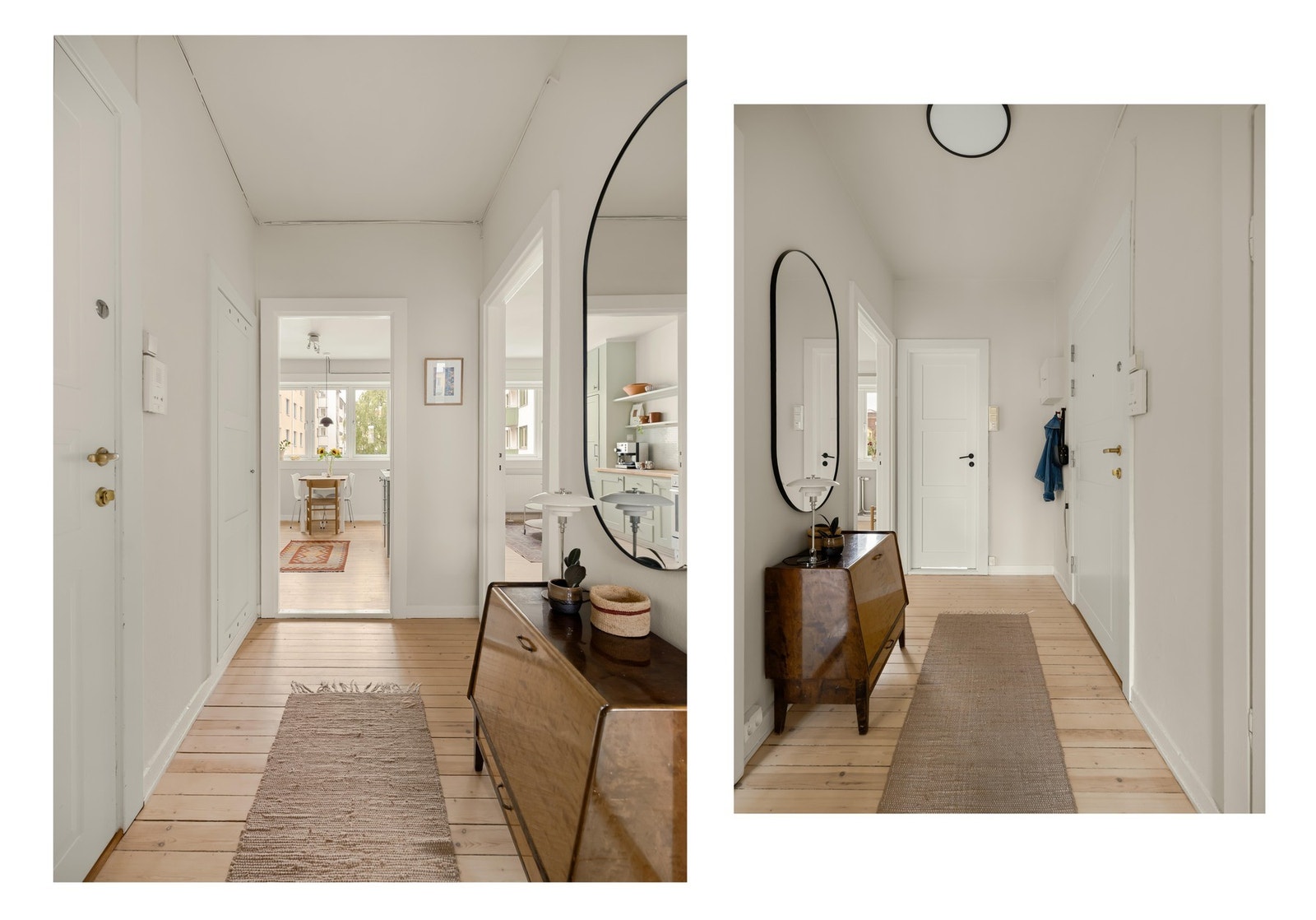 Entreen binder sammen rommene på en naturlig måte, med knagger til yttertøy. Galleribilde